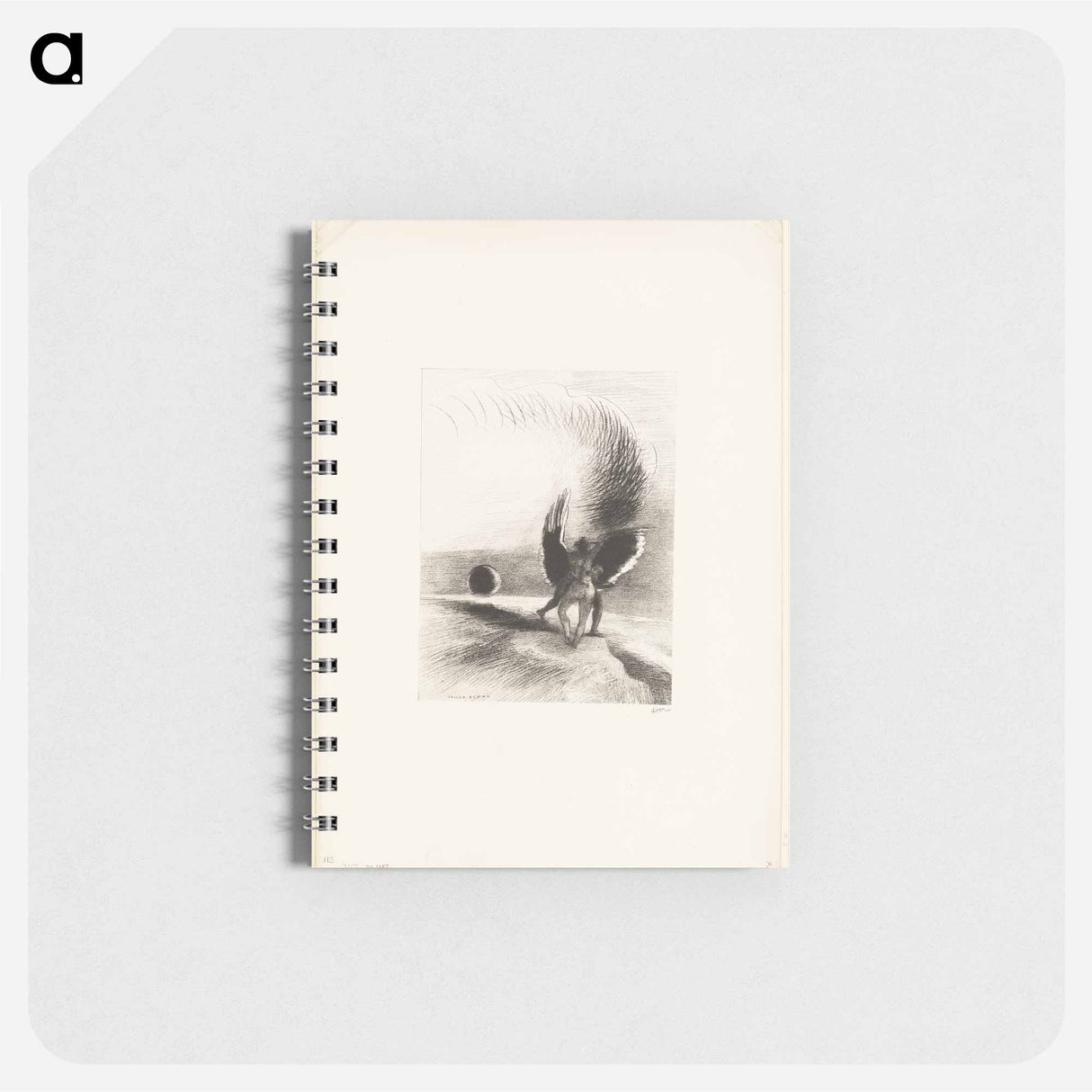 Beneath the Wing of Shadow the Black Creature was Biting Energetically - オディロン ルドン Memo.