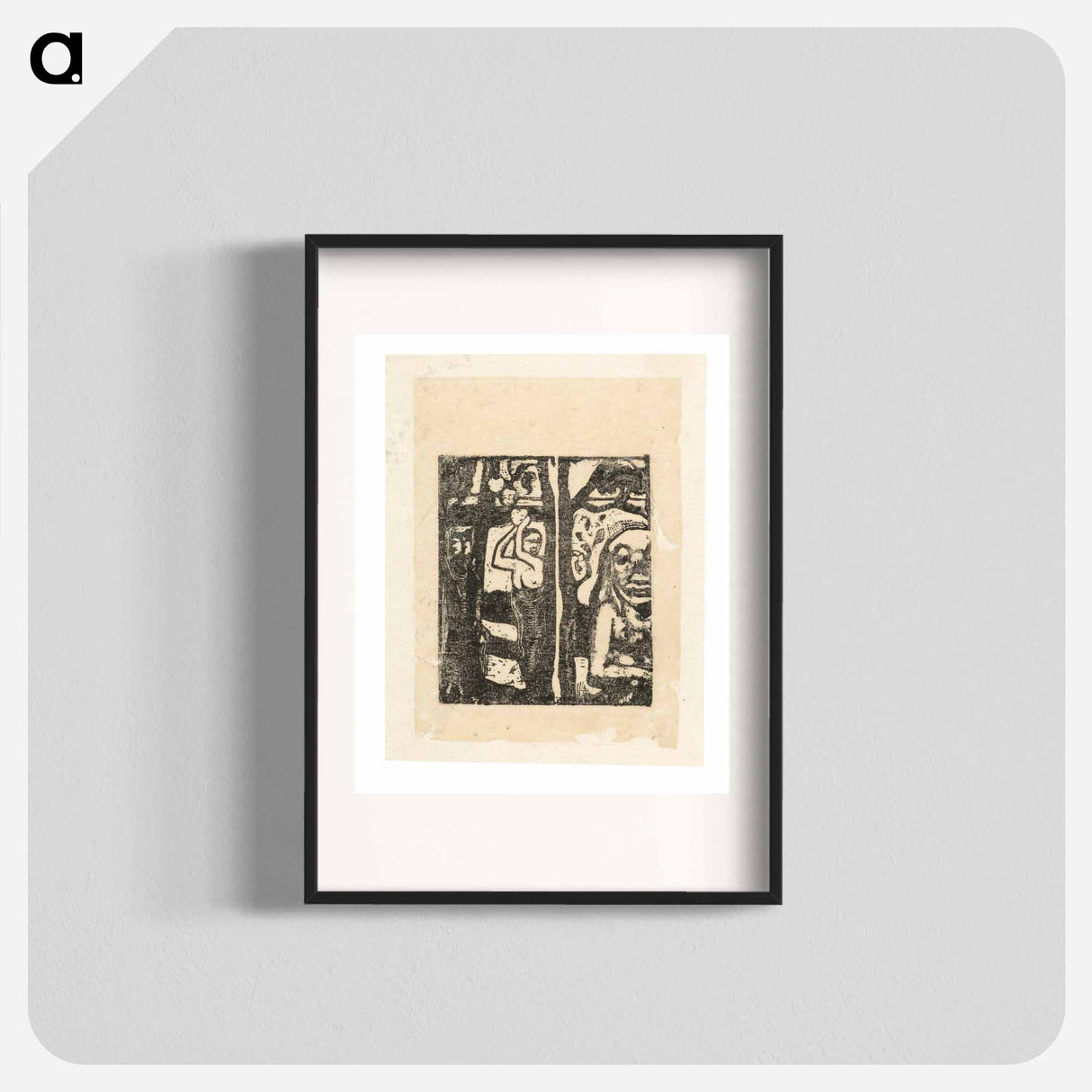 Woman Picking Fruit and Oviri - Paul Gauguin Poster.