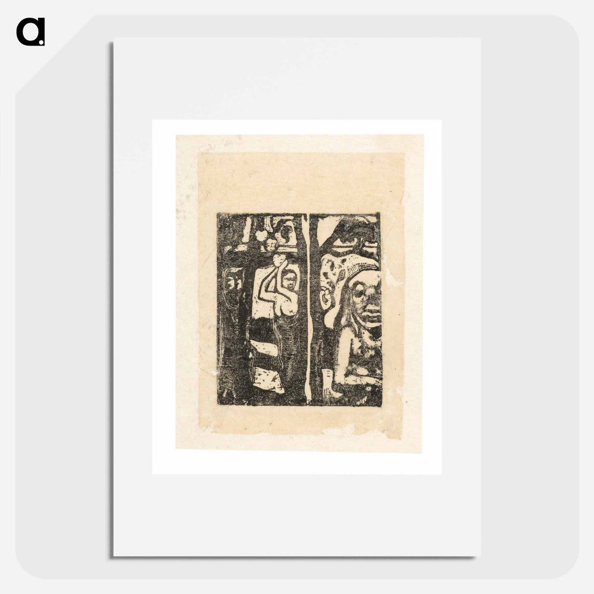 Woman Picking Fruit and Oviri - Paul Gauguin Poster.