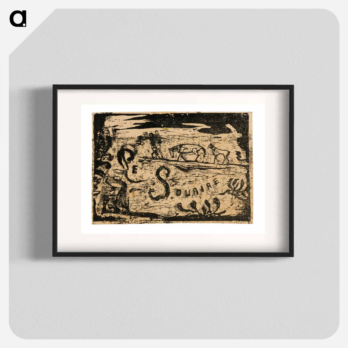 Man Carrying Bananas Followed by Two Horses - Paul Gauguin Poster.