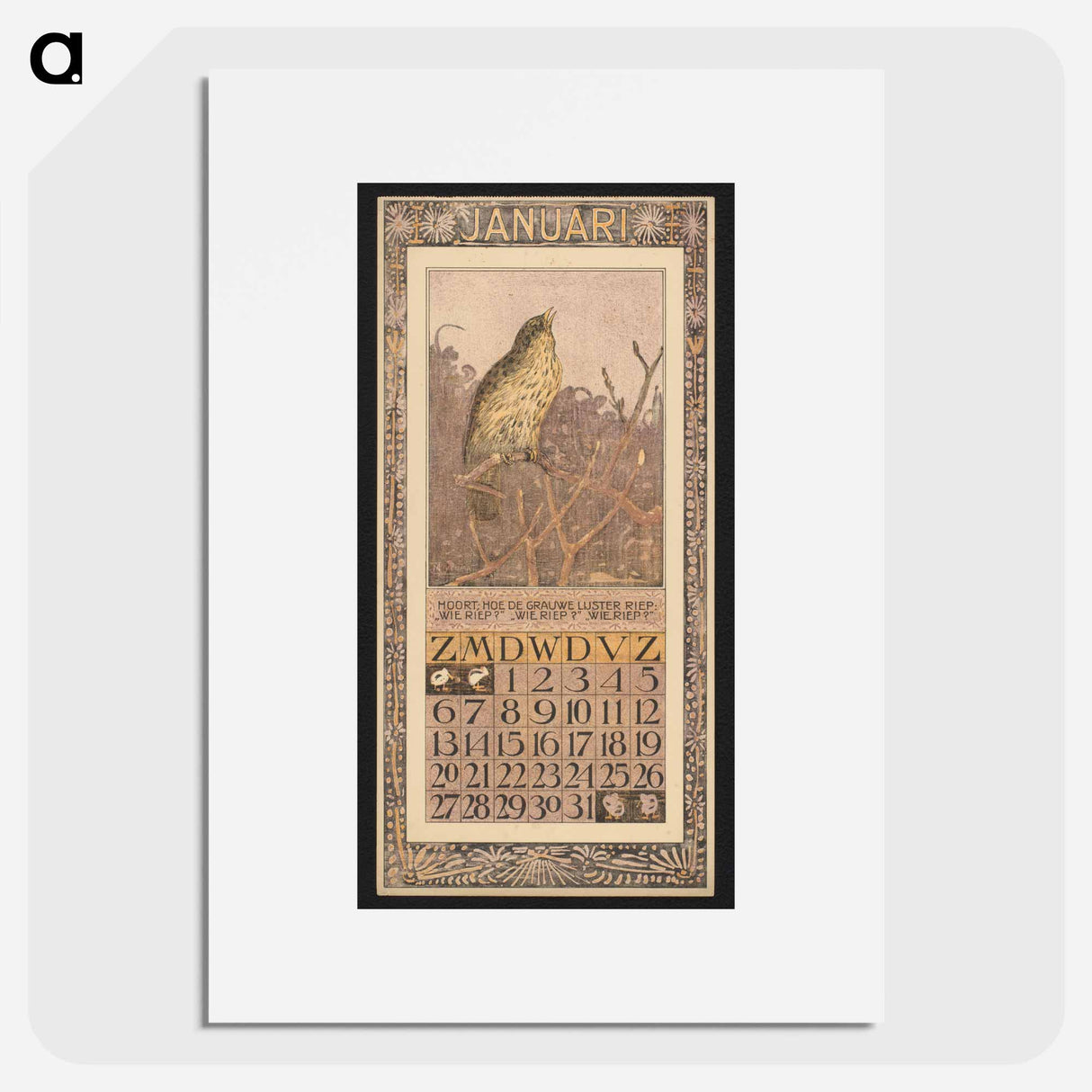 Zanglijster - Theo van Hoytema Poster.