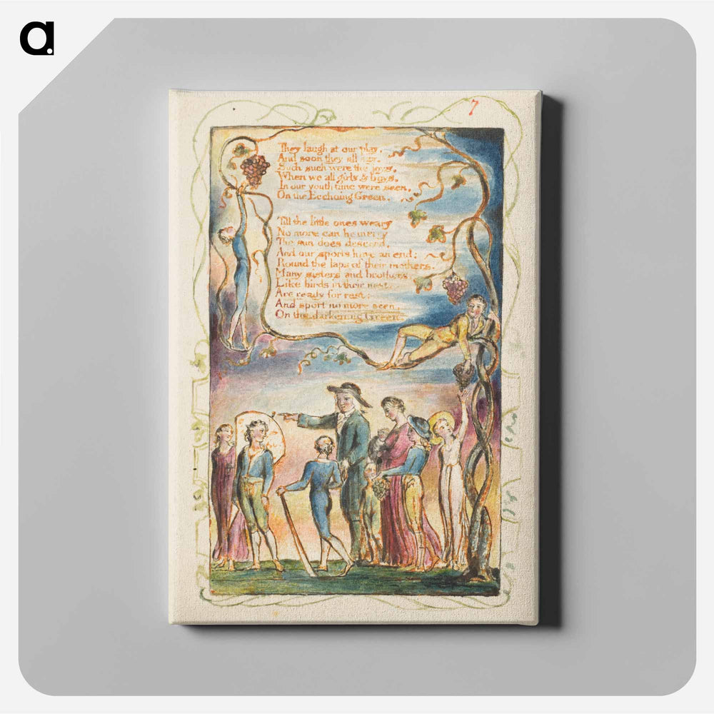 Songs of Innocence and of Experience: The Echoing Green (second plate) - William Blake Canvas.