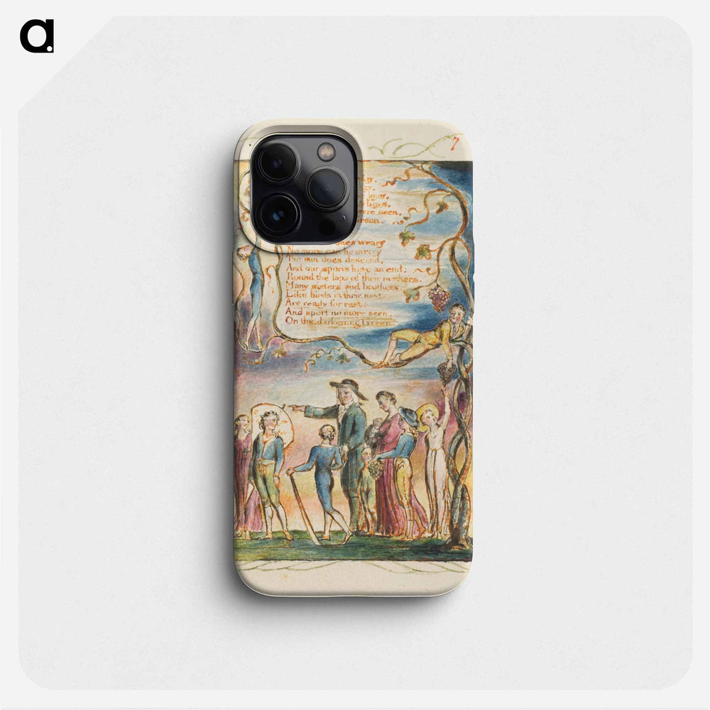 Songs of Innocence and of Experience: The Ecchoing Green (second plate) - William Blake Phone Case.
