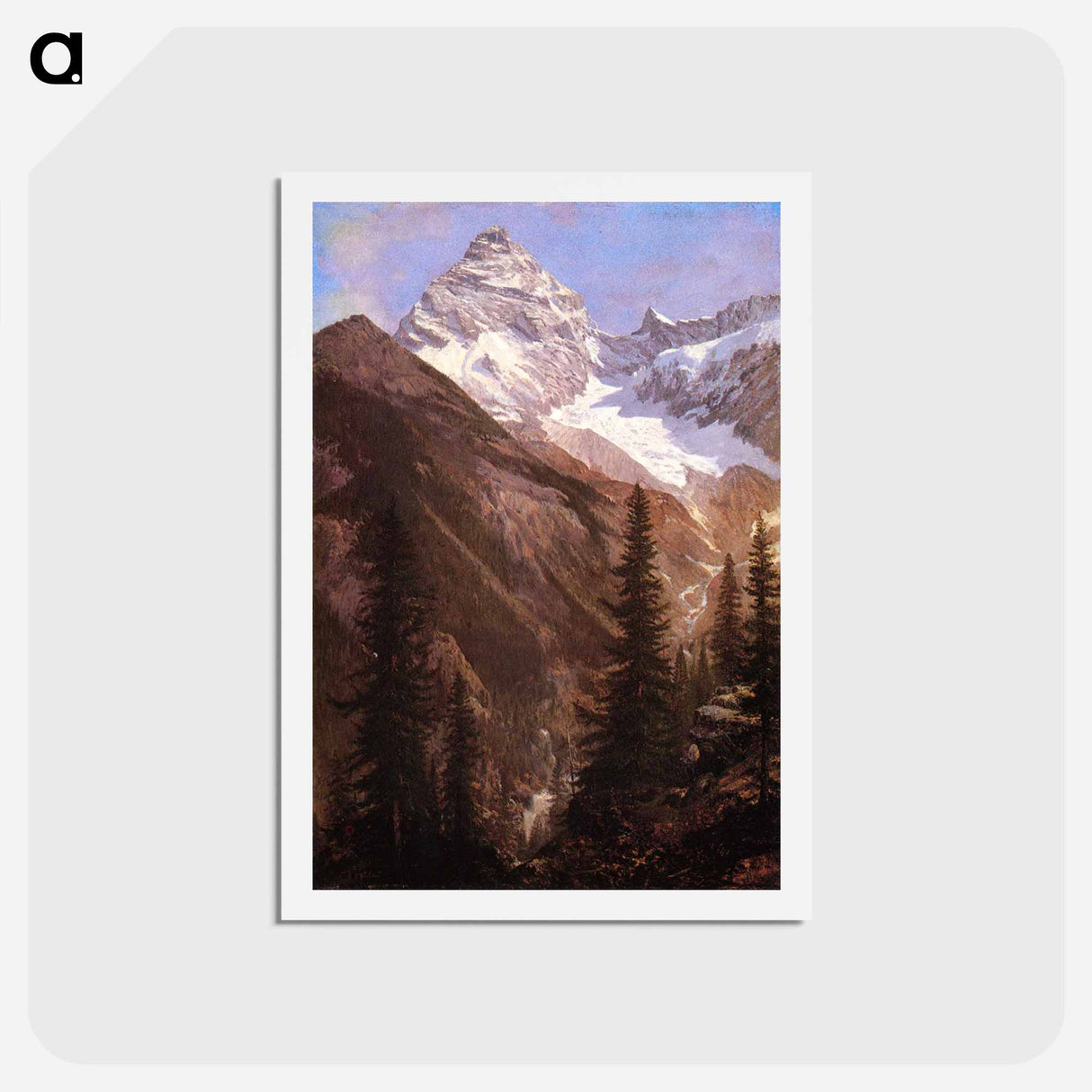 アートポストカード-Canadian Rockies, Asulkan Glacier - アルバート ビアスタット Postcard.