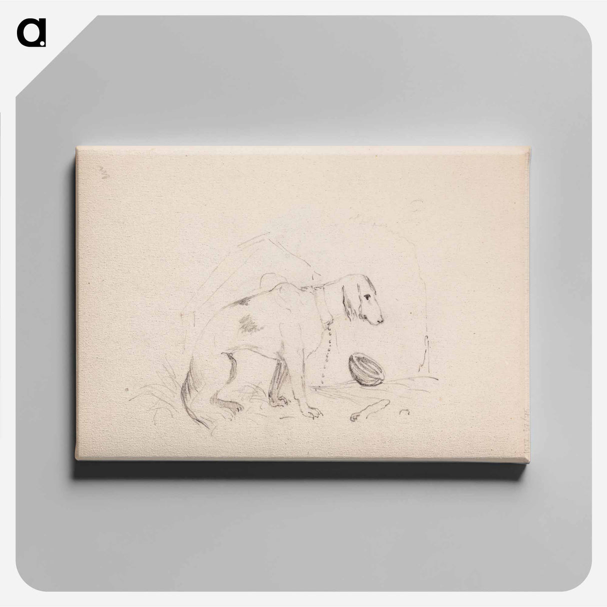 Kytketty koira - アルバート エーデルフェルト Canvas.