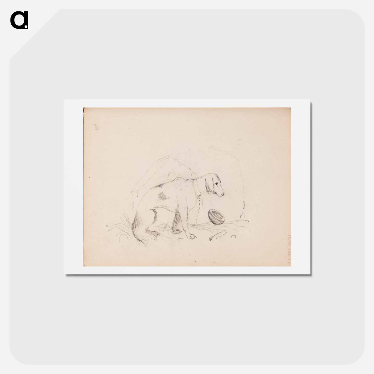 Kytketty koira - アルバート エーデルフェルト Postcard.