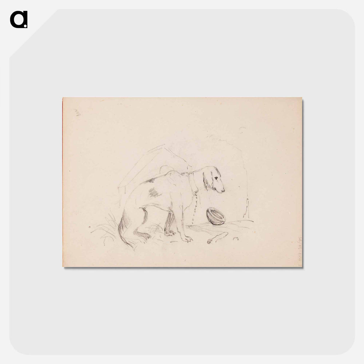 Kytketty koira - アルバート エーデルフェルト Postcard.