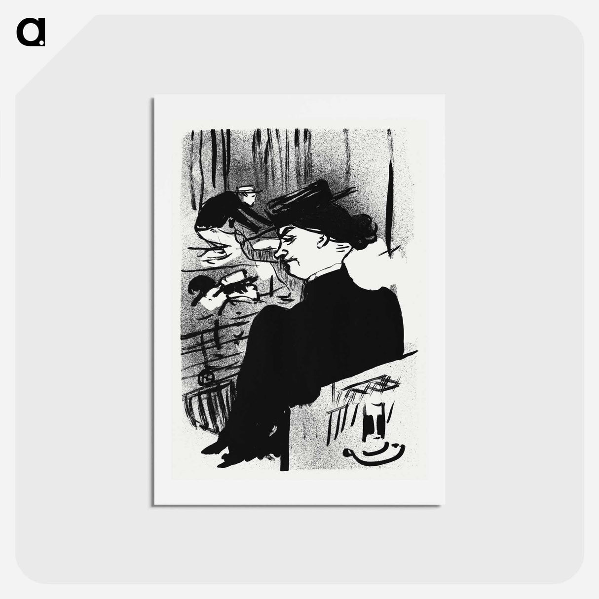 アートポストカード-Le Café-concert: Une Spectatrice - アンリ ド トゥールーズ ロートレック Postcard.
