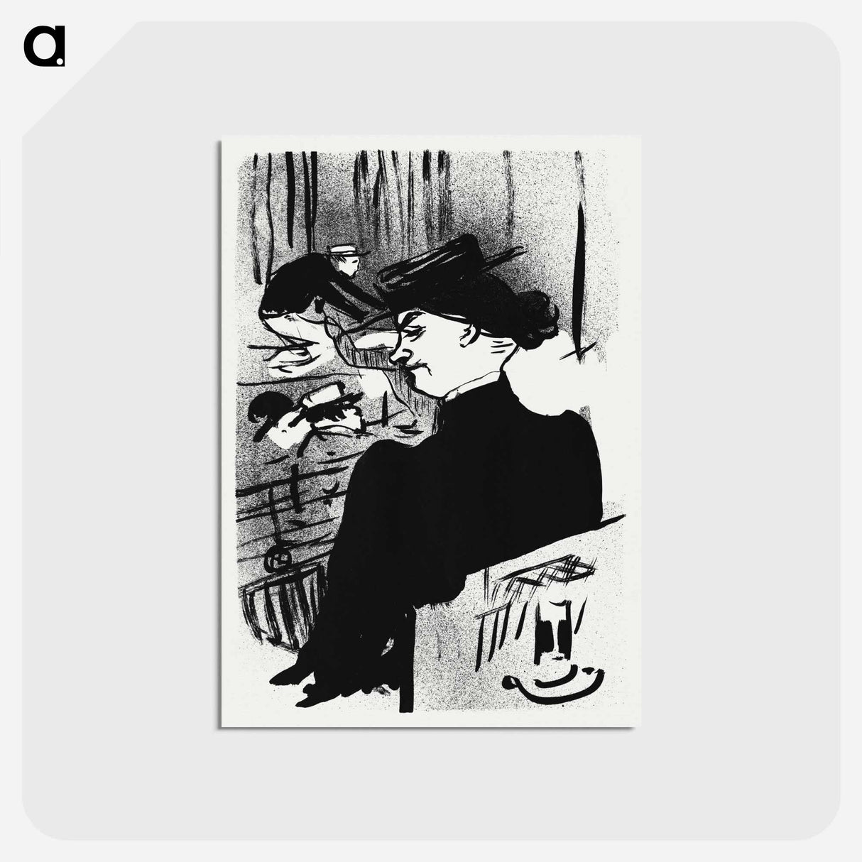 アートポストカード-Le Café-concert: Une Spectatrice - アンリ ド トゥールーズ ロートレック Postcard.