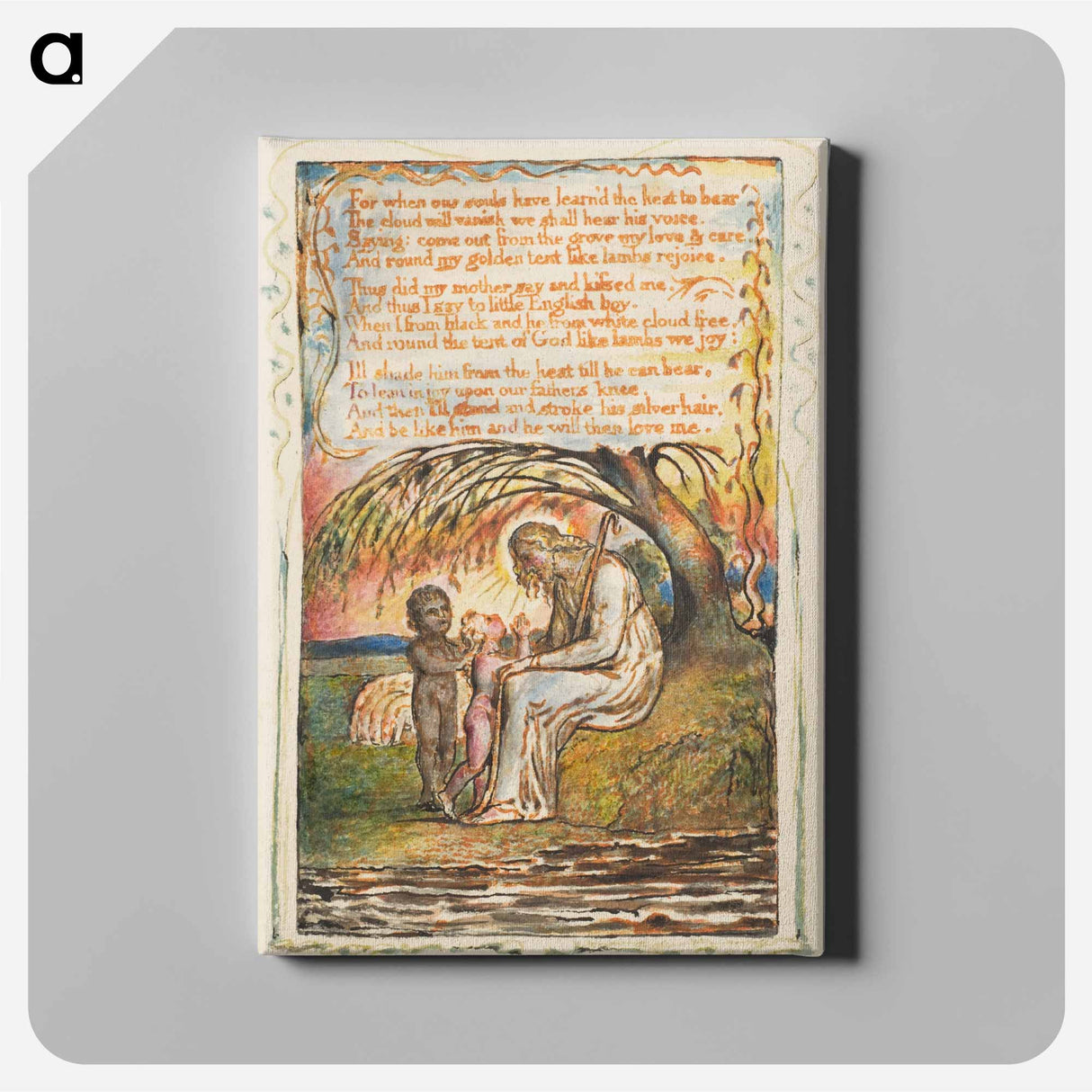 アートパネル-Songs of Innocence and of Experience: Little Black Boy (second plate) - ウィリアム ブレイク Canvas.