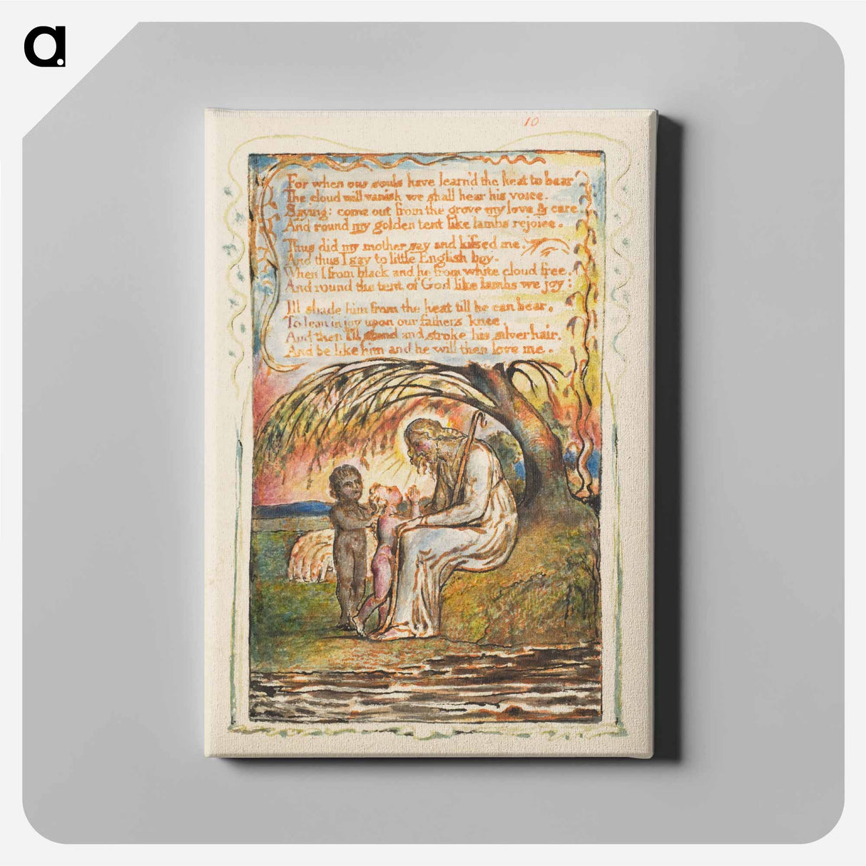 Songs of Innocence and of Experience: Little Black Boy (second plate) - William Blake Canvas.