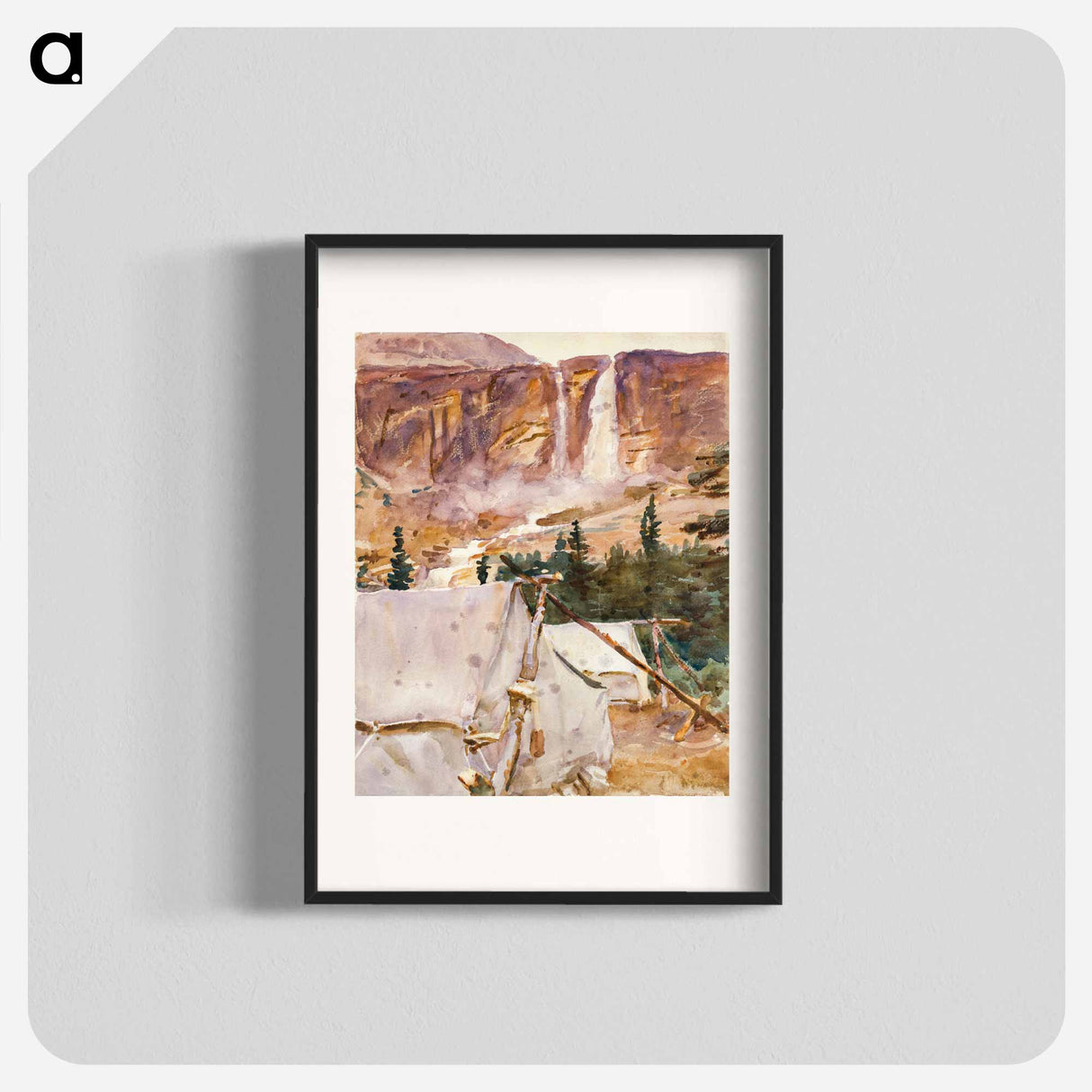 アートポスター-Camp and Waterfall - ジョン シンガー サージェント Poster.