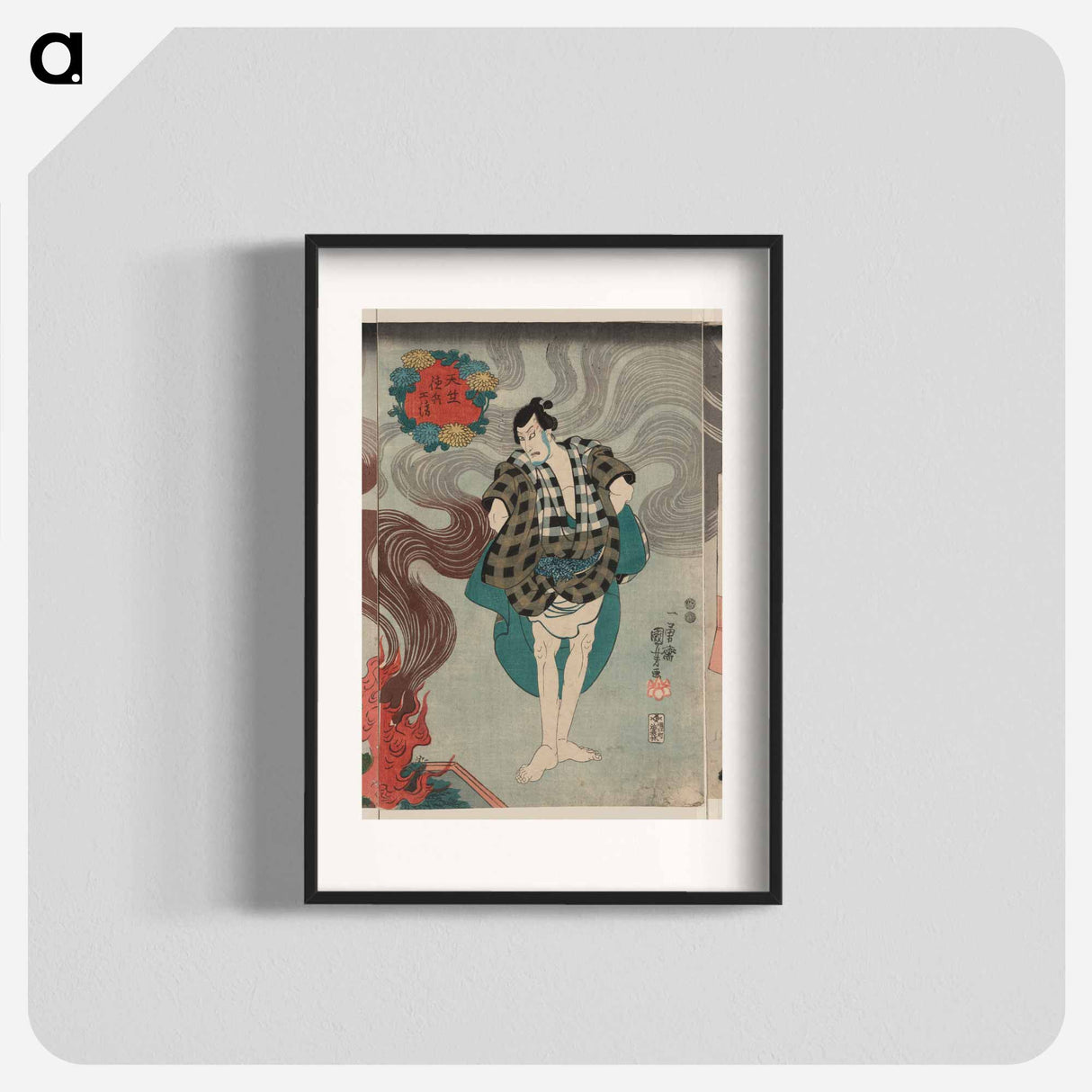 Tamashima ittō tenjiku tokubei tsukimoto inabanosuke print in high resolution by Utagawa Kuniyoshi - 歌川 国芳 Poster.