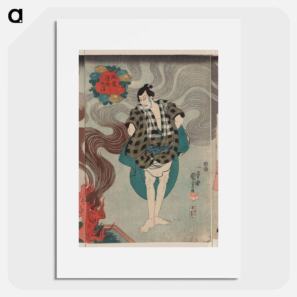 Tamashima ittō tenjiku tokubei tsukimoto inabanosuke print in high resolution by Utagawa Kuniyoshi - 歌川 国芳 Poster.