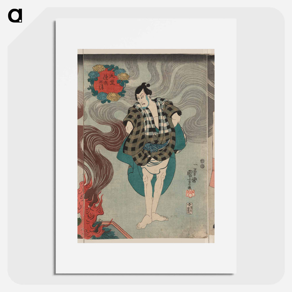Tamashima ittō tenjiku tokubei tsukimoto inabanosuke print in high resolution by Utagawa Kuniyoshi - 歌川 国芳 Poster.