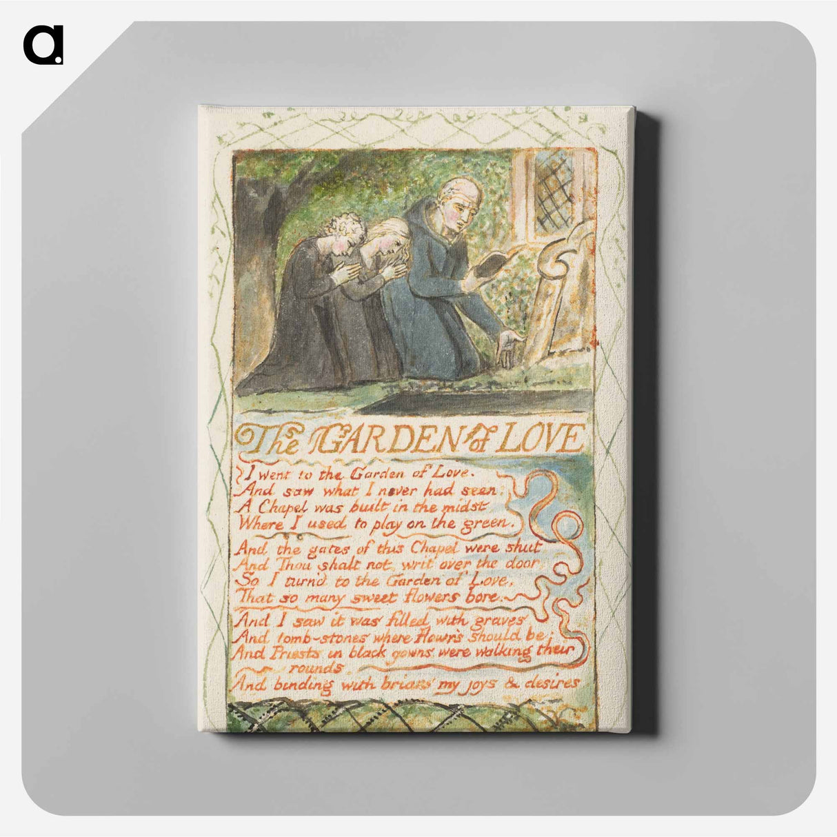アートパネル-Songs of Innocence and of Experience: The Garden of Love - ウィリアム ブレイク Canvas.