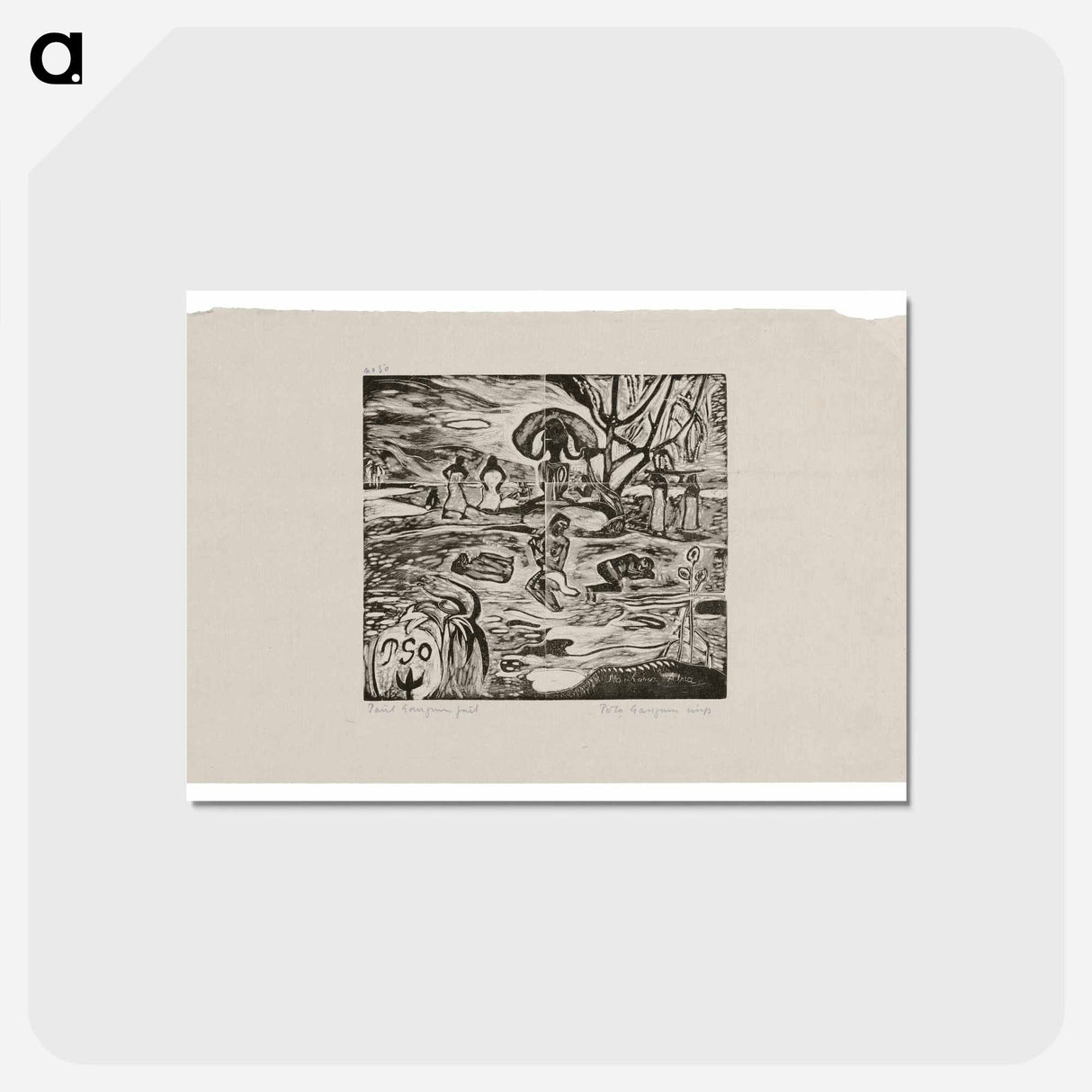 アートポストカード-Mahana atua (Day of the God) - ポール ゴーギャン Postcard.