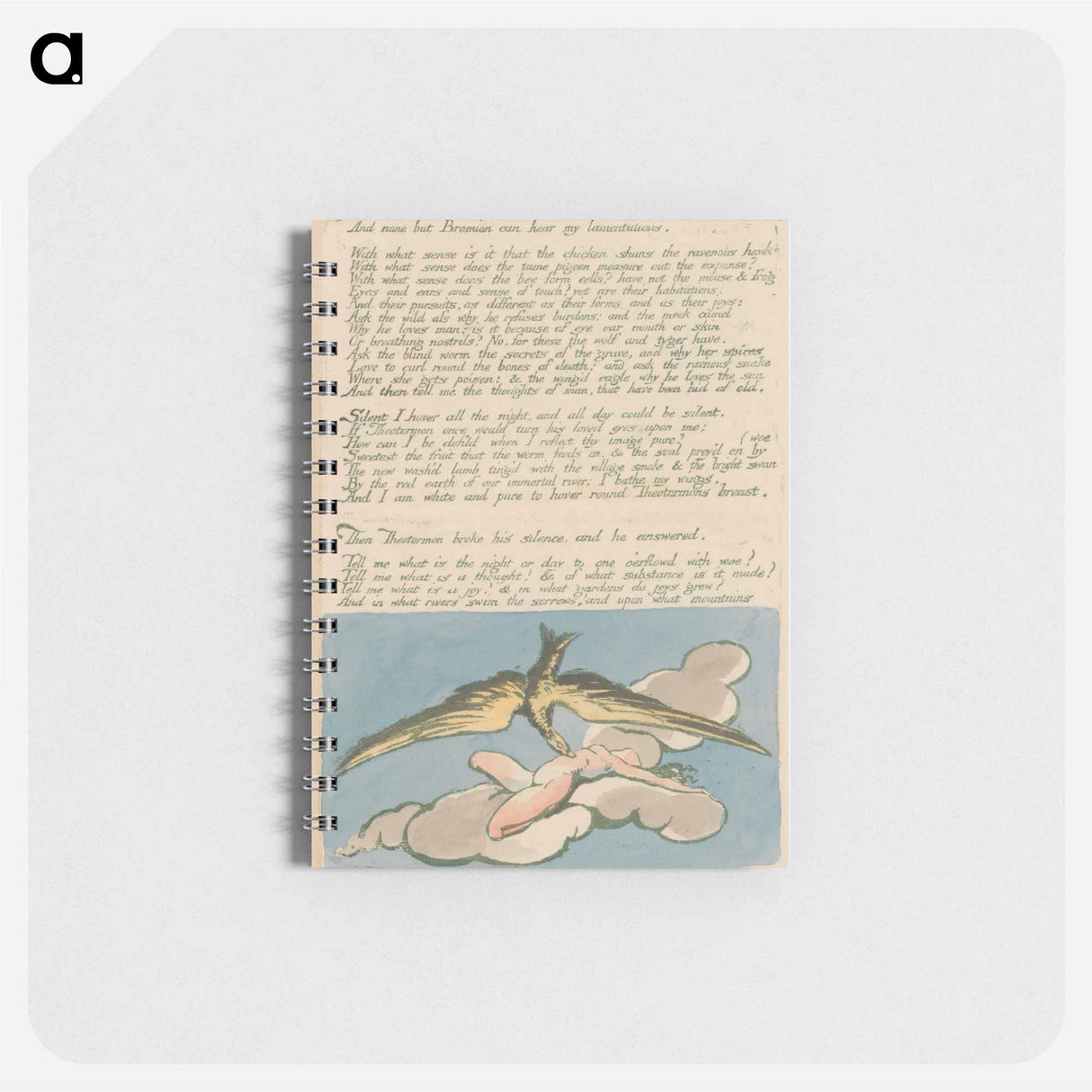 Visions of the Daughters of Albion, Plate 6, "And none but Bromian . . . ." - ウィリアム ブレイク Memo.