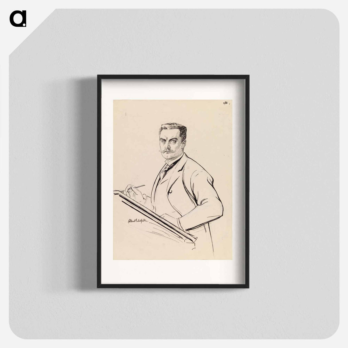 Self-portrait at the desk - アルバート エーデルフェルト Poster.