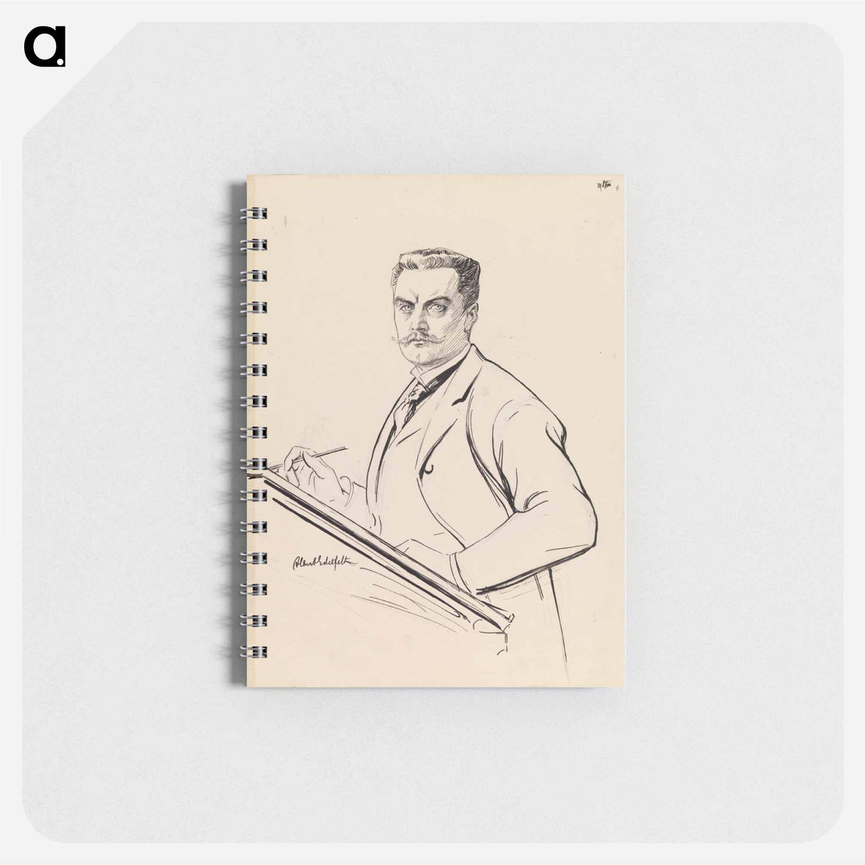 Self-portrait at the desk - アルバート エーデルフェルト Memo.