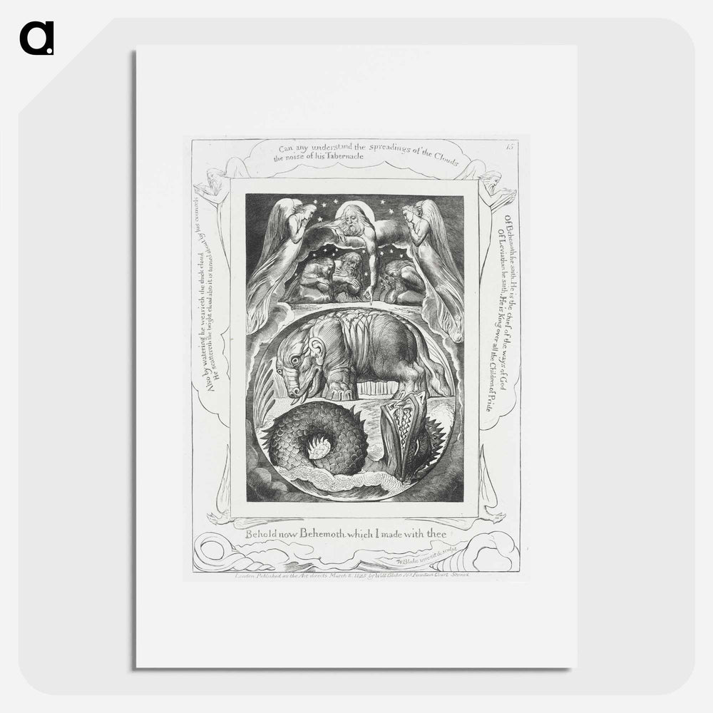 Behemoth and Leviathan - William Blake Poster.