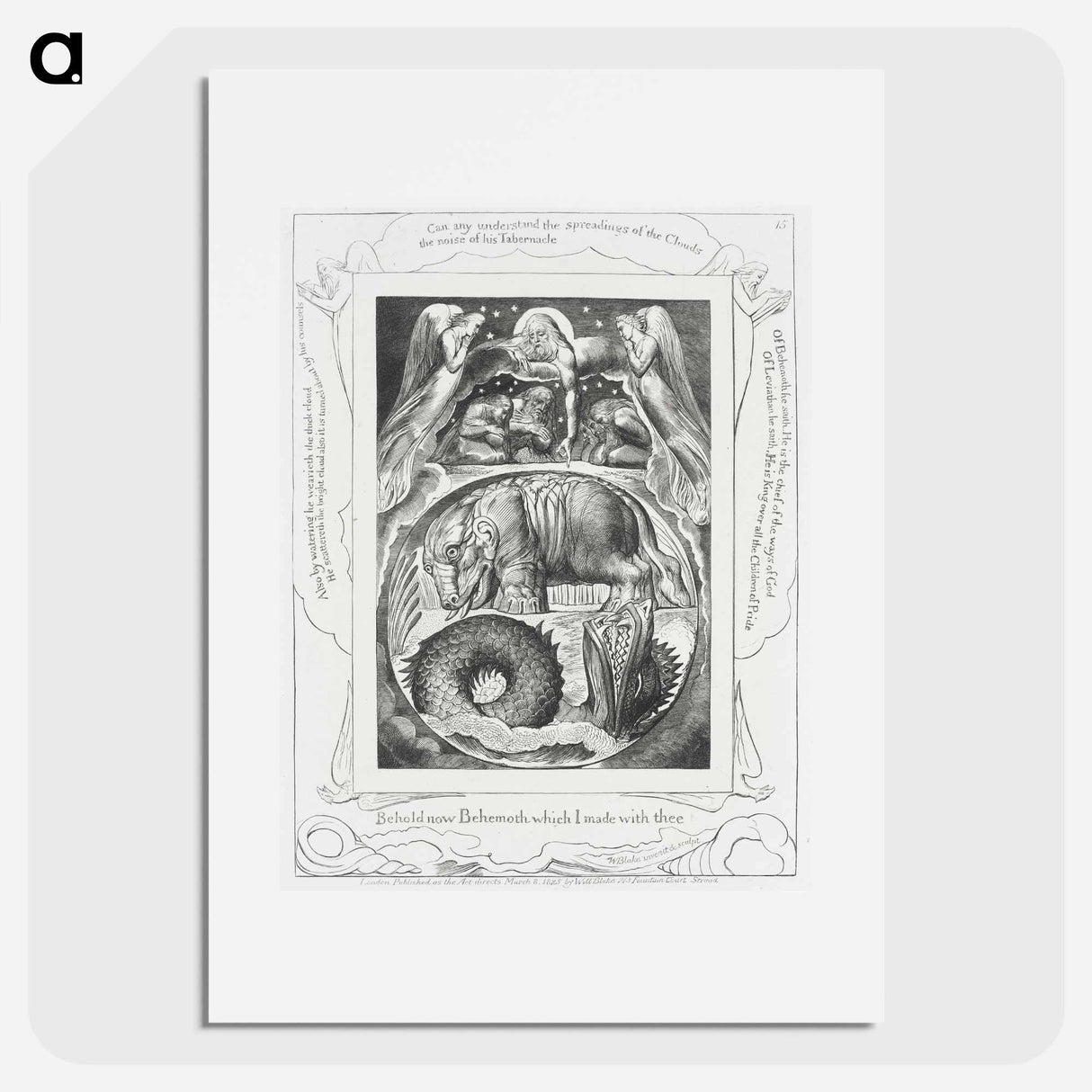 Behemoth and Leviathan - William Blake Poster.