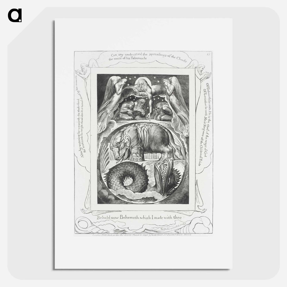 アートポスター-Behemoth and Leviathan - ウィリアム ブレイク Poster.