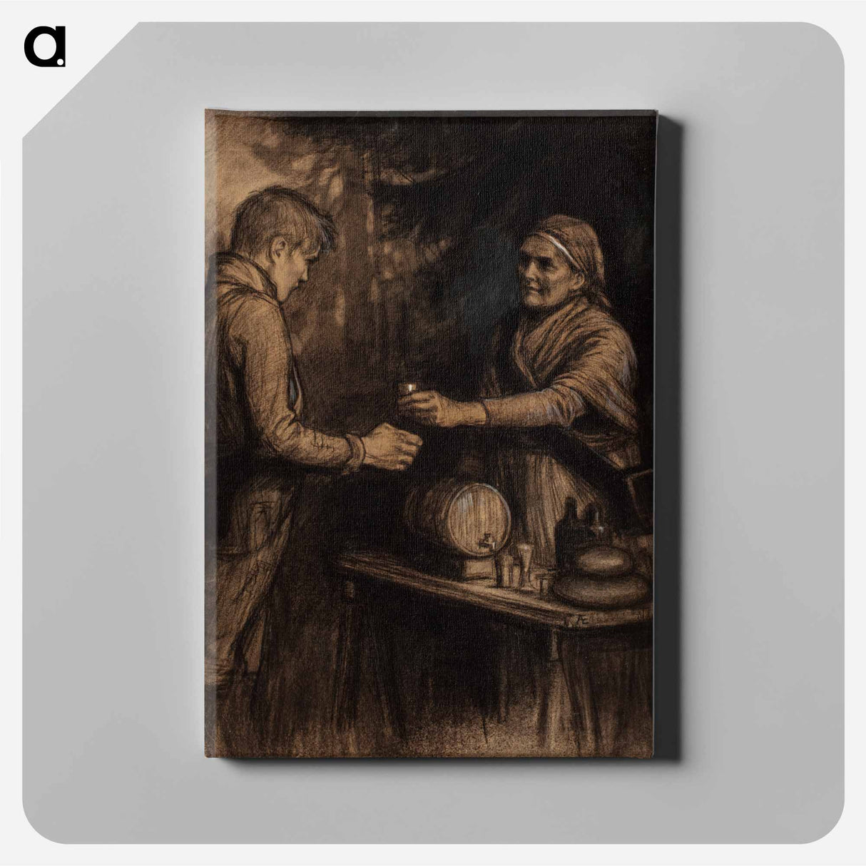 ja saapunehelle lotta se nyt täpötäytehen soi pikarin - アルバート エーデルフェルト Canvas.