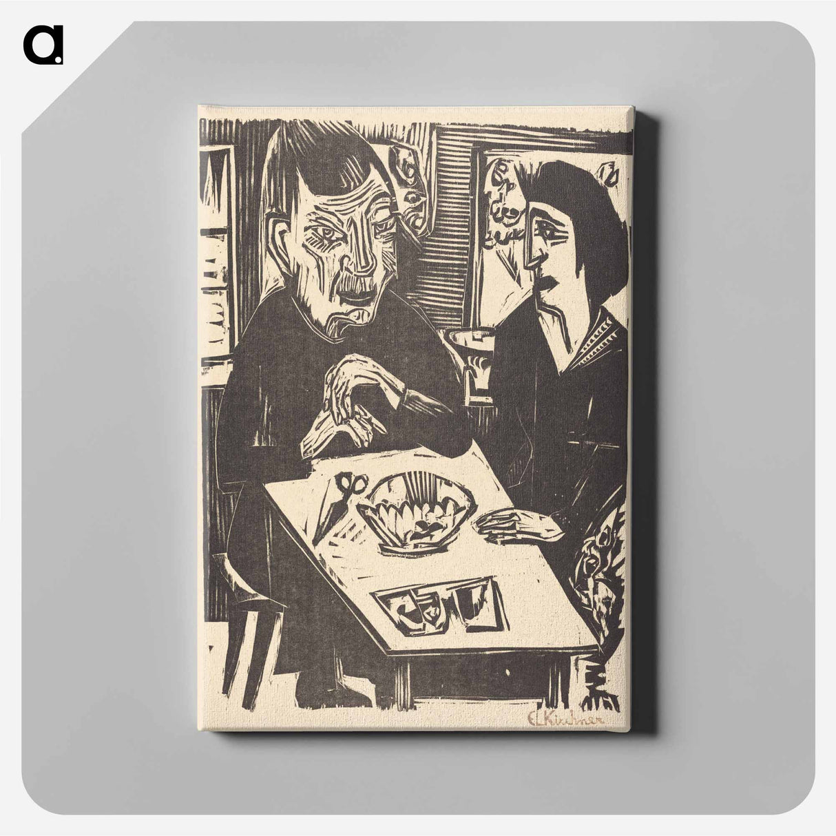 アートパネル-Old and Young Woman - エルンスト ルートヴィヒ キルヒナー Canvas.