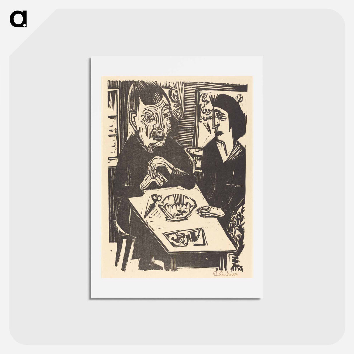 アートポストカード-Old and Young Woman - エルンスト ルートヴィヒ キルヒナー Postcard.