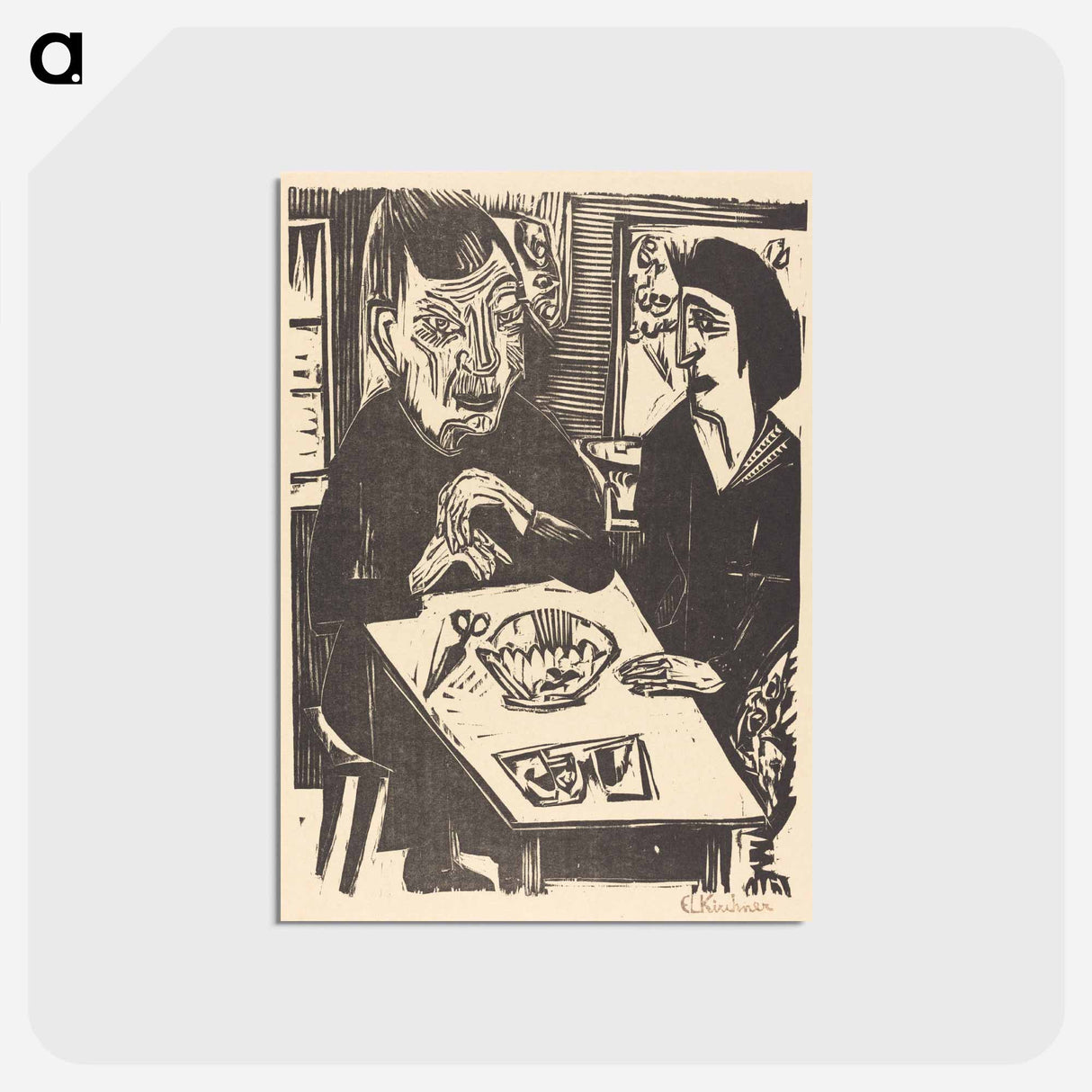 アートポストカード-Old and Young Woman - エルンスト ルートヴィヒ キルヒナー Postcard.