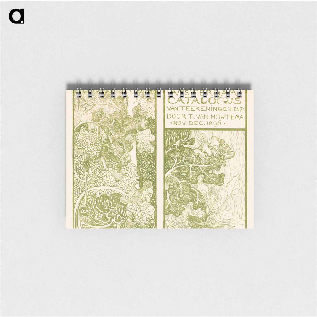 アートメモ帳-Catalogusomslag met bladeren en bloemen - テオ ヴァン ホイテマ Memo.