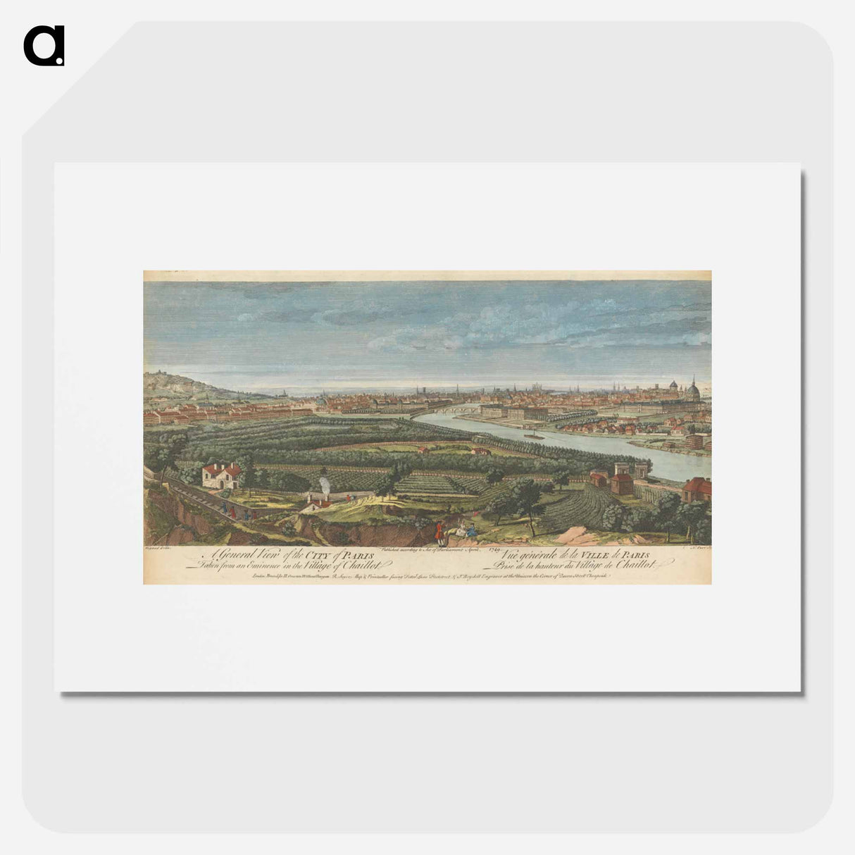 アートポスター-A General View of the City of Paris taken from an Eminence in the Village of Chaillot
- イェール大学アートギャラリー Poster.