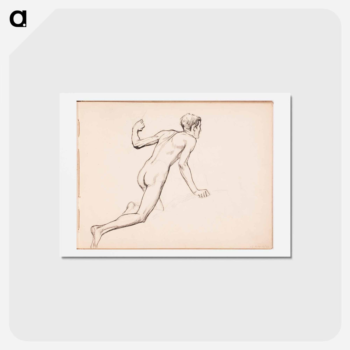 Luonnos maalaukseen nuorukainen ja vedenneito - アルバート エーデルフェルト Postcard.