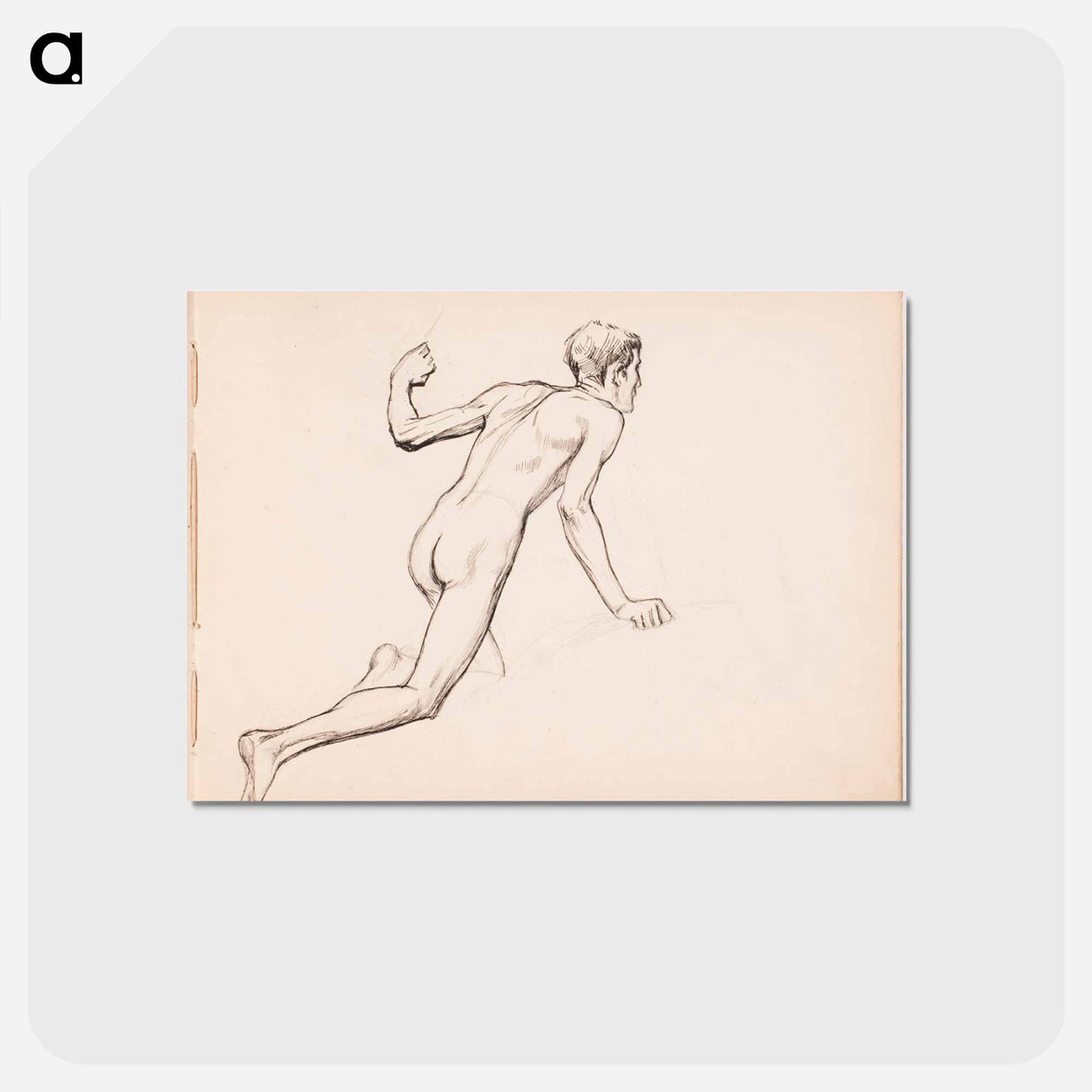 Luonnos maalaukseen nuorukainen ja vedenneito - アルバート エーデルフェルト Postcard.