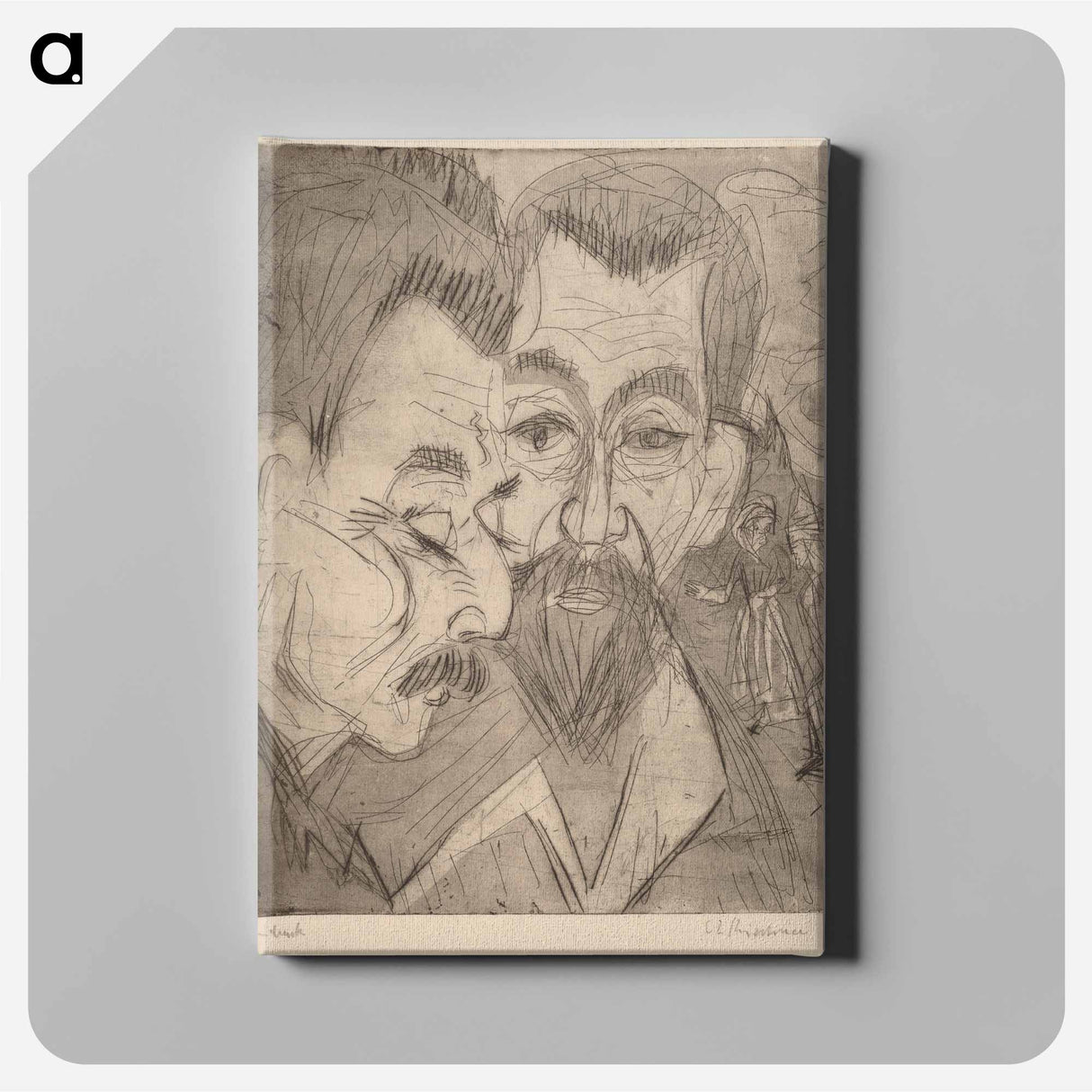 アートパネル-Two Peasant Heads - エルンスト ルートヴィヒ キルヒナー Canvas.