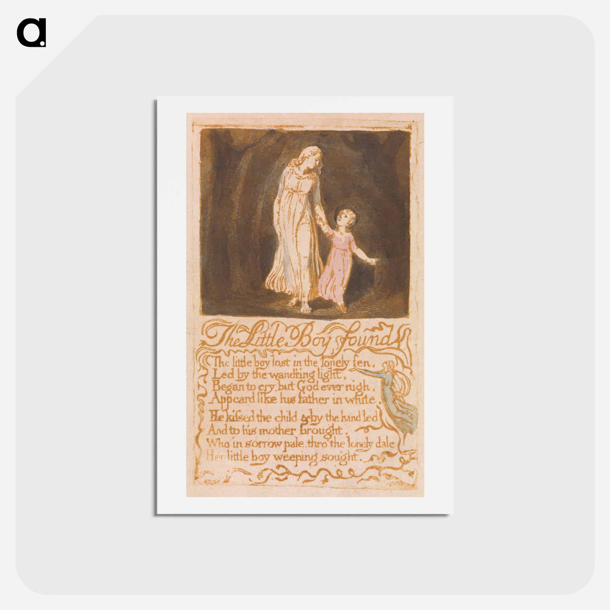 アートポストカード-The Little Boy Lost - ウィリアム ブレイク Postcard.