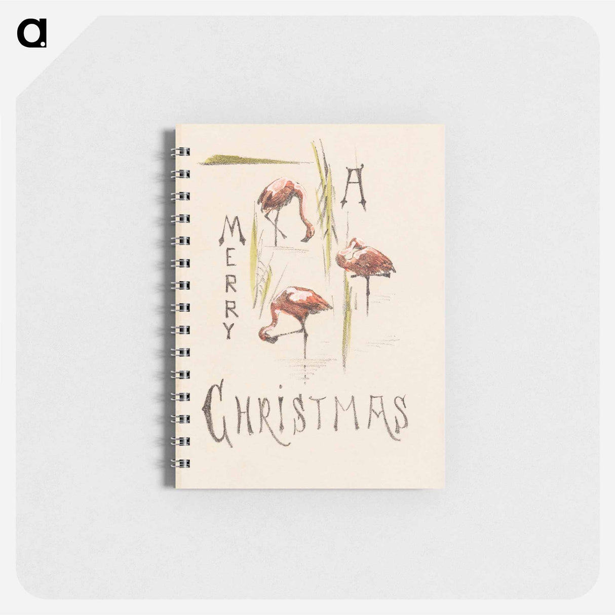 Kerstkaart met drie flamingo's - テオ ヴァン ホイテマ Memo.