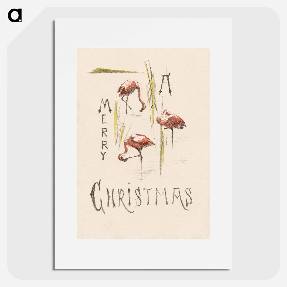 Kerstkaart meets three flamingos - Theo van Hoytema Poster.