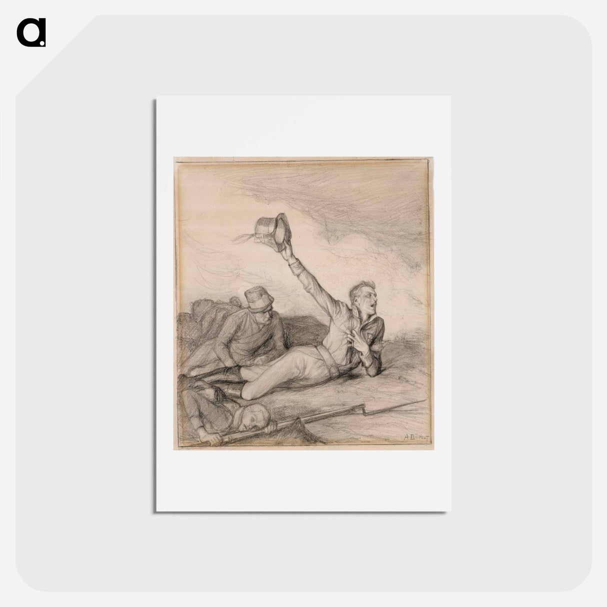 The death of lieutenant zidén - アルバート エーデルフェルト Postcard.