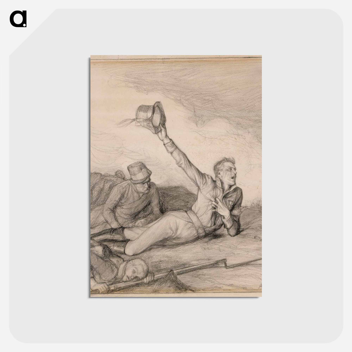 The death of lieutenant zidén - アルバート エーデルフェルト Postcard.