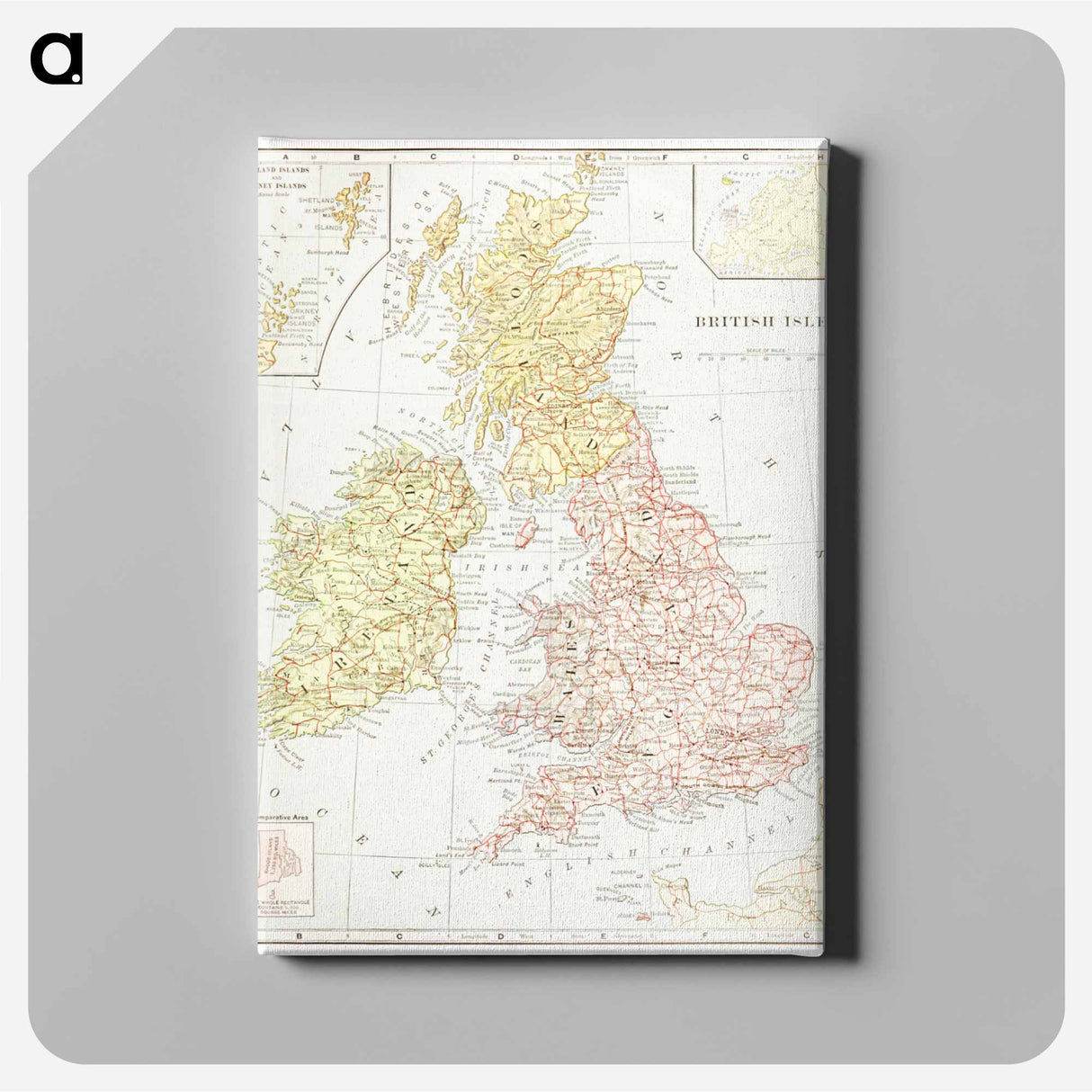 Geography of the British Isles from ten different standpoints, with twenty-one maps - アンティーク地図 Canvas.