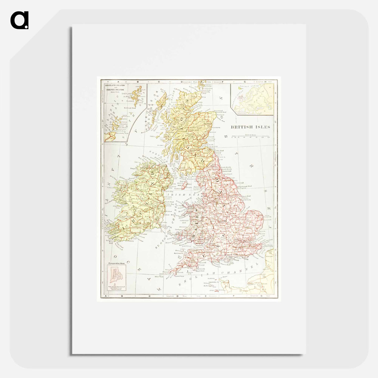 Geography of the British Isles from ten different standpoints, with twenty-one maps - アンティーク地図 Poster.