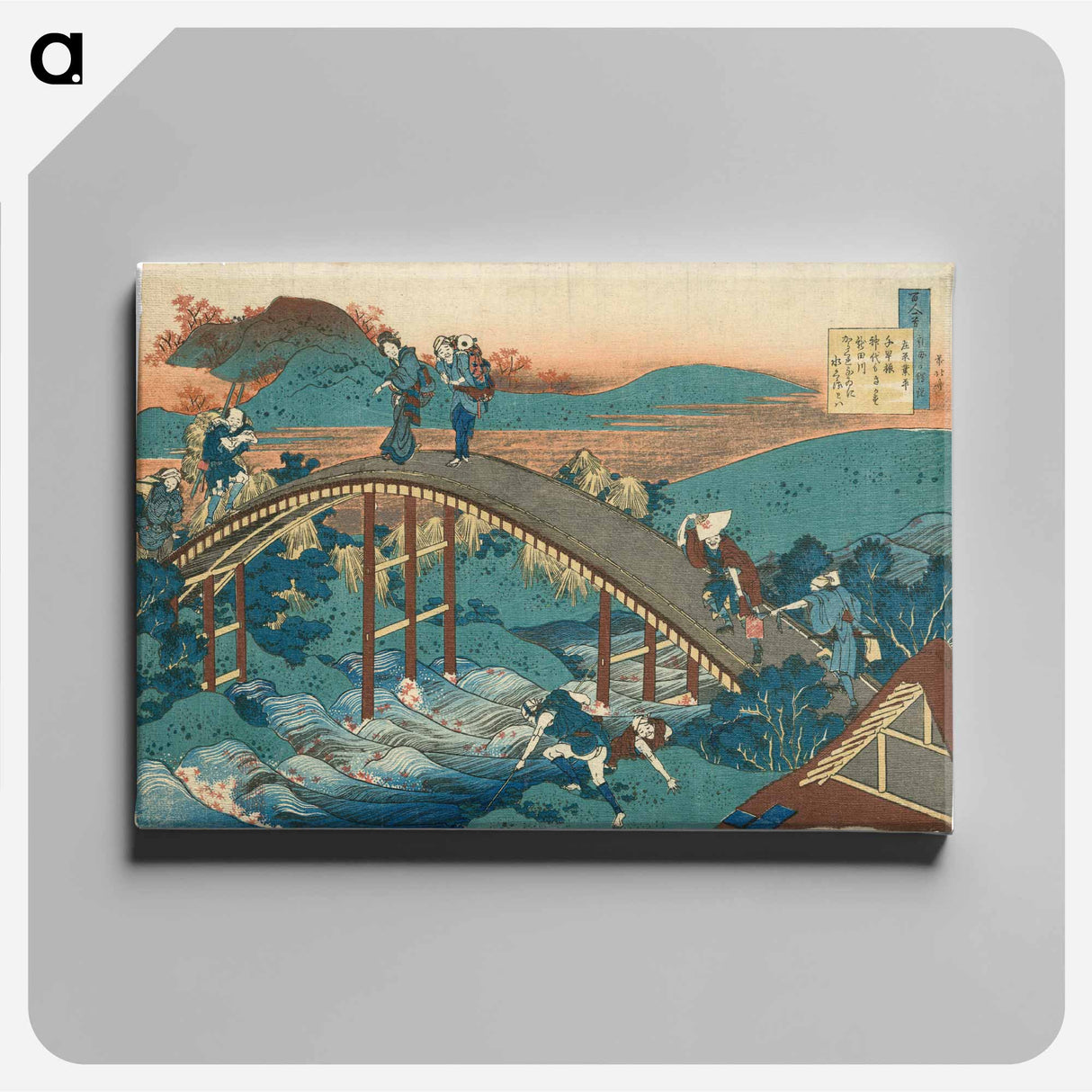 アートパネル-Hokusai's Poem by Ariwara no Narihira - 葛飾 北斎 Canvas.