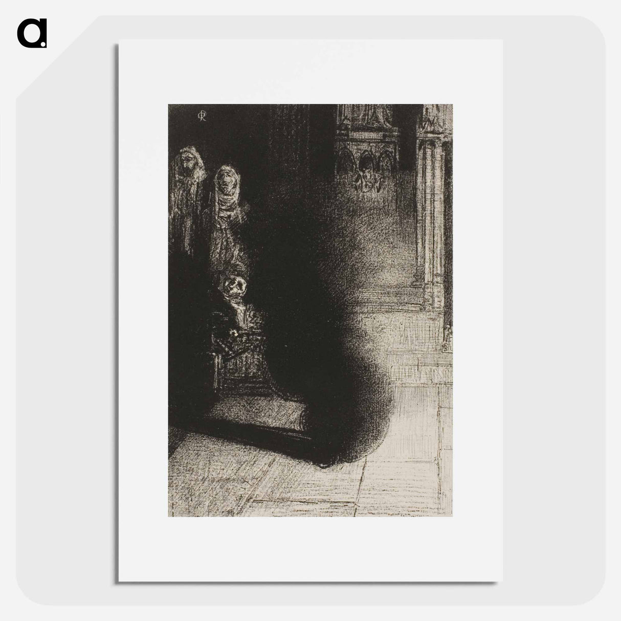 Frontispiece for Les Flambeaux noirs by Emile Verhaeren - オディロン ルドン Poster.