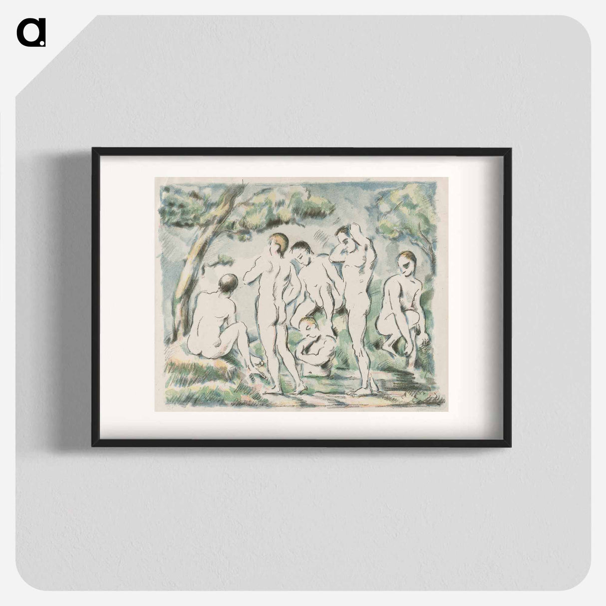 アートポスター-Small Bathers - ポール セザンヌ Poster.