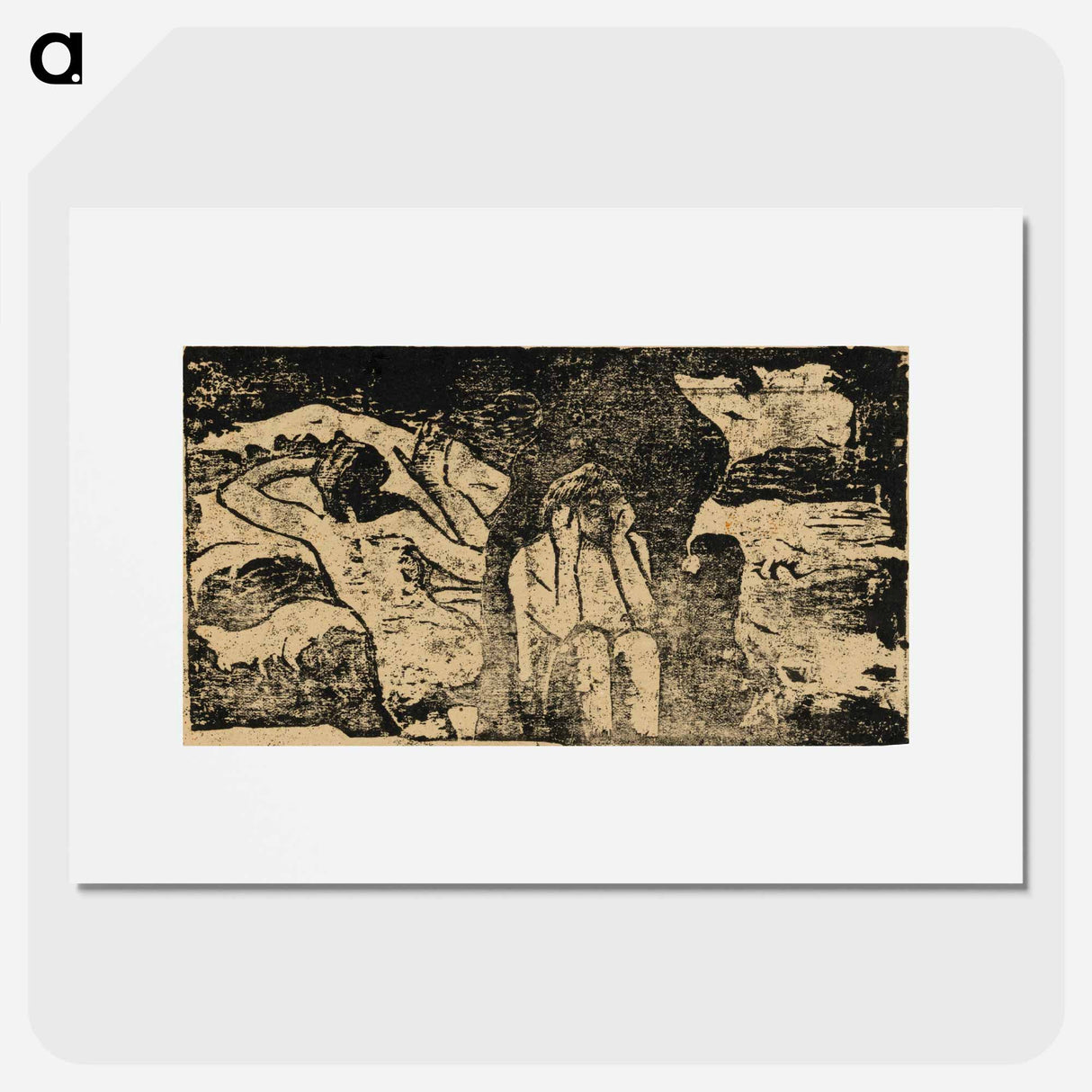 At the Black Rocks - ポール ゴーギャン Poster.