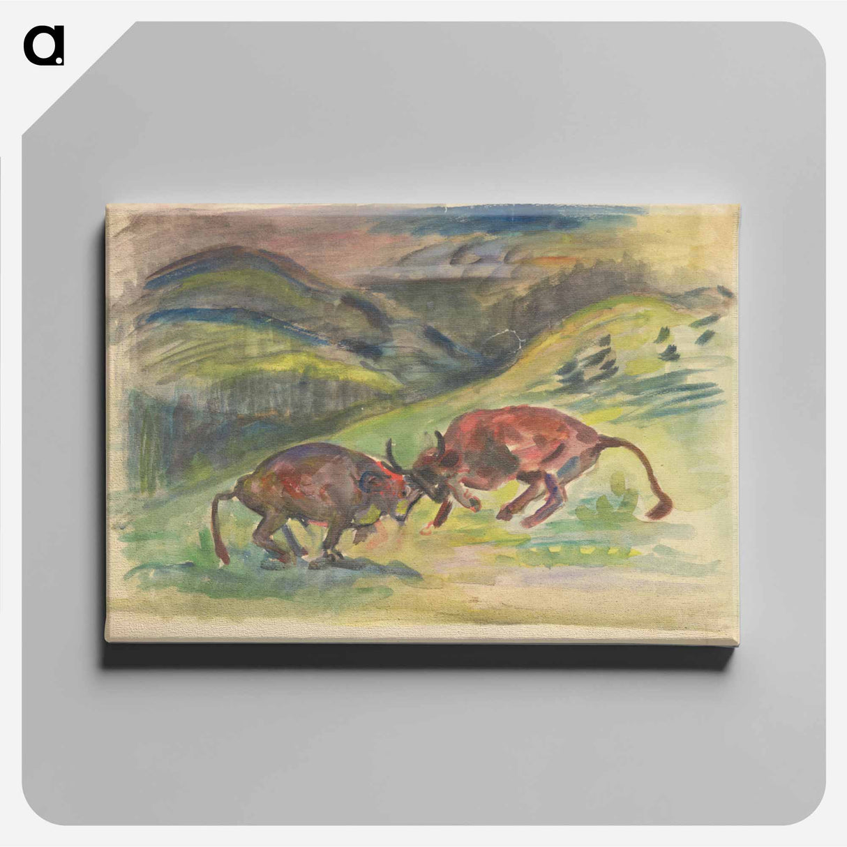 アートパネル-Bull fight - アーノルド ピーター ワイズ クビンチャン Canvas.