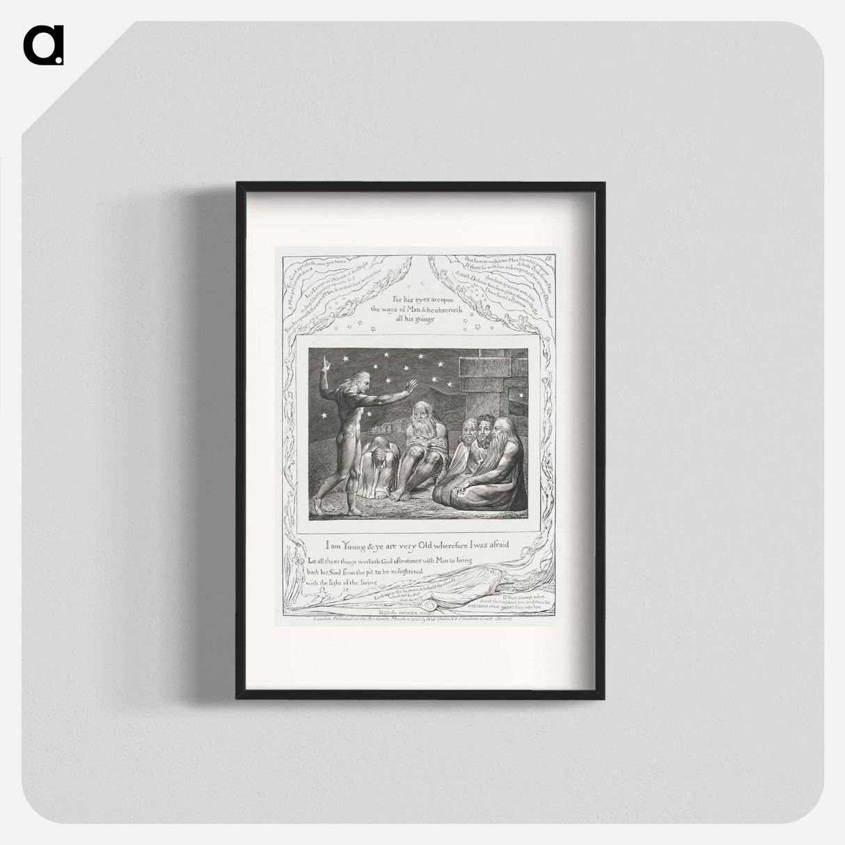 The Wrath of Elihu - William Blake Poster.