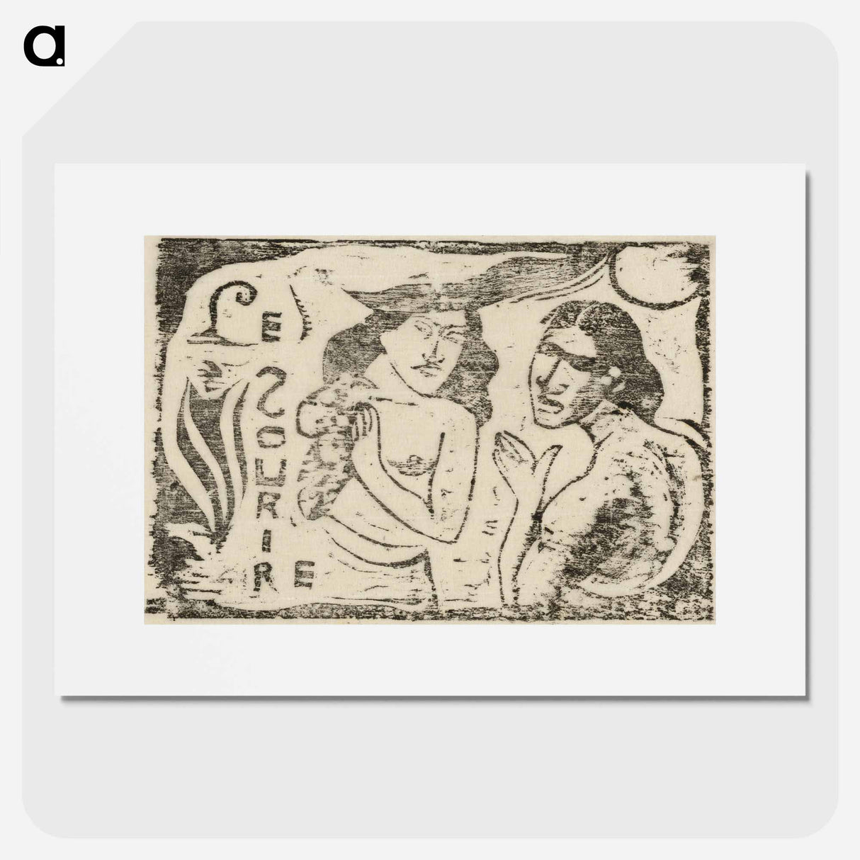 アートポスター-Two Women Chattering - ポール ゴーギャン Poster.